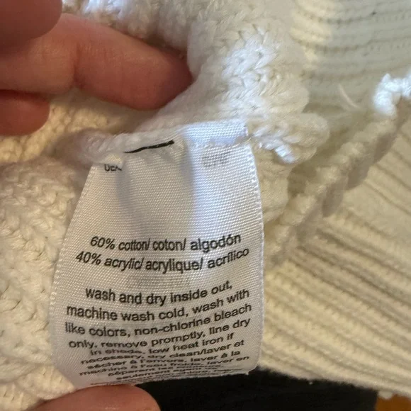 Tommy Hilfiger White Crew Neck Cable Knit Sweater - Picture 4 of 13